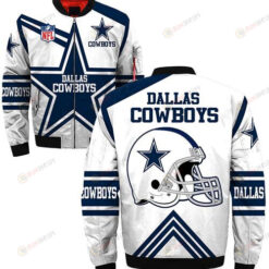Dallas Cowboys Big Star Stripe Pattern Bomber Jacket - Blue/ White