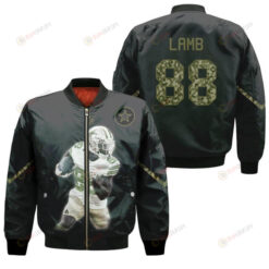 Dallas Cowboys CeeDee Lamb Pattern Bomber Jacket - Black