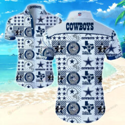Dallas Cowboys Cloud Blue Curved Hawaiian Shirt