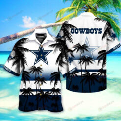 Dallas Cowboys Coconut Tree On White And Blue Hawaiian Shirt