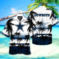 Dallas Cowboys Coconut Tree On White/Blue ??3D Printed Hawaiian Shirt