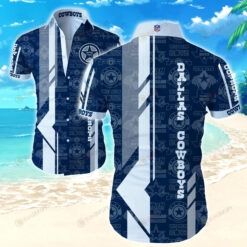 Dallas Cowboys Curved Hawaiian Shirt In Navy