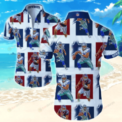 Dallas Cowboys Curved Hawaiian Shirt With Player Pattern