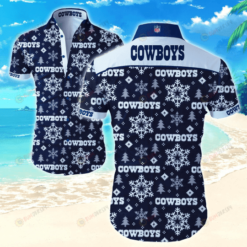 Dallas Cowboys Curved Hawaiian Shirt With Snow Flower Pattern