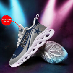 Dallas Cowboys Custom Name 3D Max Soul Sneaker Shoes In Gray Blue