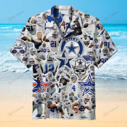 Dallas Cowboys Cute Team White Curved Hawaiian Shirt