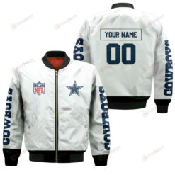 Dallas Cowboys Fan Personalized Pattern Bomber Jacket - White