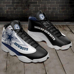 Dallas Cowboys In Black And White Air Jordan 13 Shoes Sneakers