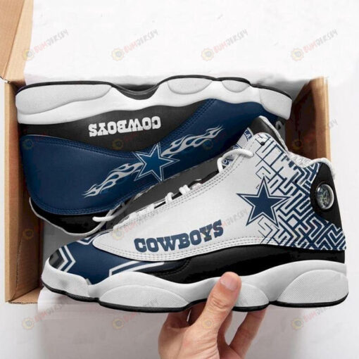 Dallas Cowboys In White And Blue Air Jordan 13 Shoes Sneakers