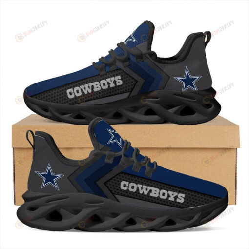 Dallas Cowboys Logo 3D Max Soul Sneaker Shoes In Black Blue