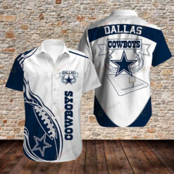 Dallas Cowboys Logo And Rugby Ball ??3D Printed Hawaiian Shirt