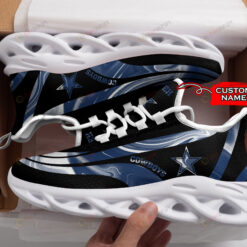 Dallas Cowboys Logo Color Stripe Pattern Custom Name 3D Max Soul Sneaker Shoes