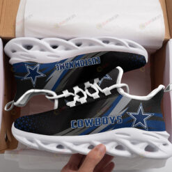 Dallas Cowboys Logo Custom Name Pattern 3D Max Soul Sneaker Shoes In Black