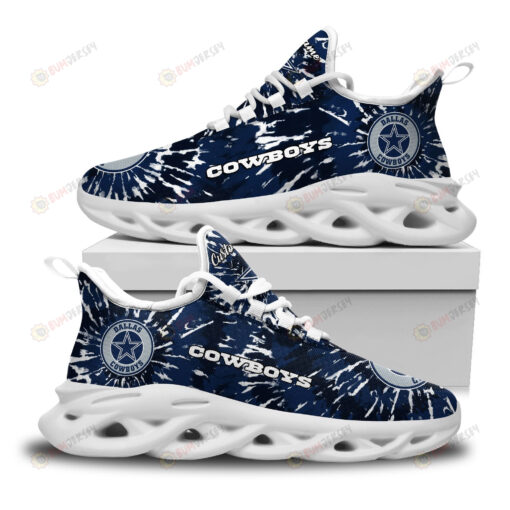 Dallas Cowboys Logo Custom Name Tie Dye Pattern 3D Max Soul Sneaker Shoes