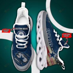 Dallas Cowboys Logo Flag Pattern Custom Name 3D Max Soul Sneaker Shoes