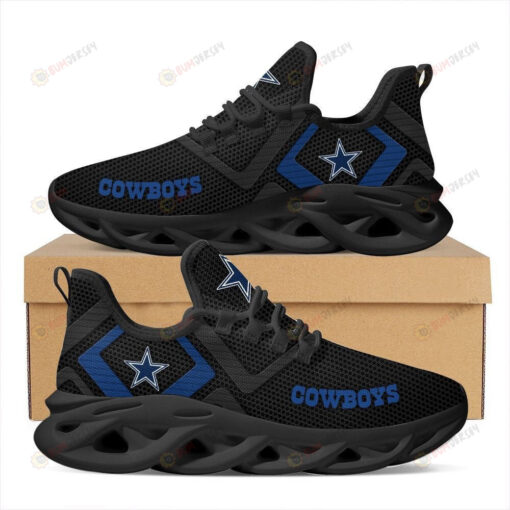 Dallas Cowboys Logo Pattern 3D Max Soul Sneaker Shoes In Black