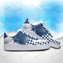 Dallas Cowboys Logo Pattern Air Force 1 Printed In Blue White