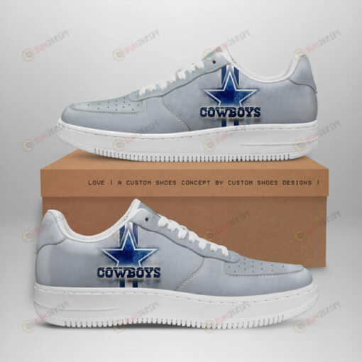 Dallas Cowboys Logo Pattern Air Force 1 Printed In Gray