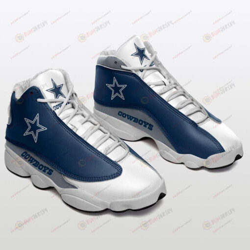 Dallas Cowboys Logo Pattern In Blue And White Air Jordan 13 Shoes Sneakers