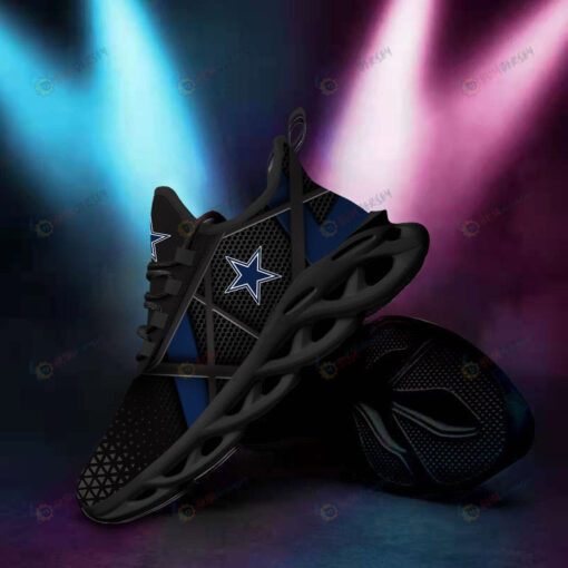 Dallas Cowboys Logo Stripe 3D Max Soul Sneaker Shoes In Black