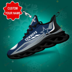 Dallas Cowboys Logo Stripe Line Pattern Custom Name 3D Max Soul Sneaker Shoes