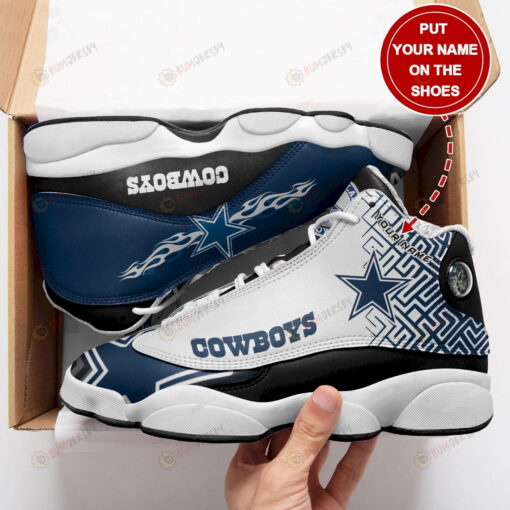 Dallas Cowboys Logo Texture Pattern Custom Name Air Jordan 13 Shoes Sneakers