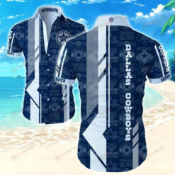 Dallas Cowboys Multiple Logos On Dark Blue Background ??Hawaiian Shirt