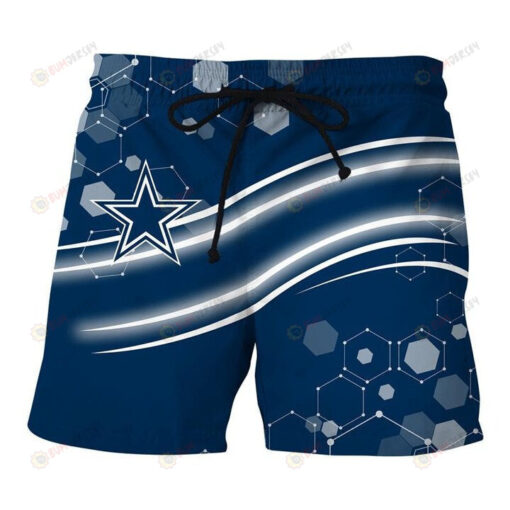 Dallas Cowboys Navy Pattern Summer Beach Hawaiian Shorts Summer Shorts Men Shorts - Print Shorts