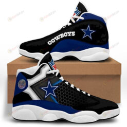 Dallas Cowboys Pattern Air Jordan 13 Shoes Sneakers In Blue And Black