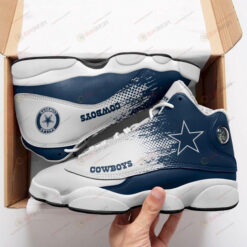 Dallas Cowboys Pattern In Blue And White Air Jordan 13 Shoes Sneakers