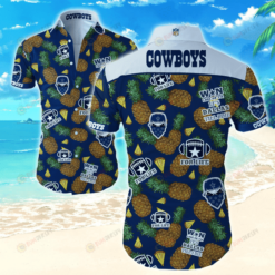 Dallas Cowboys Pineapple Fruit Pattern Curved Hawaiian Shirt