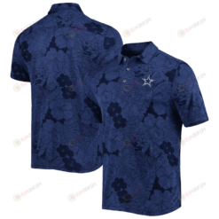 Dallas Cowboys Polo Shirt Floral Flowers Pattern Printed - Navy