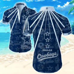 Dallas Cowboys Star Logo Curved Hawaiian Shirt In Blue