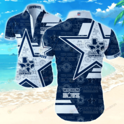 Dallas Cowboys Star Logo We Dem Boyz Curved Hawaiian Shirt In Blue