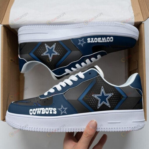 Dallas Cowboys Team Logo Air Force 1 Sneaker Shoes In Dark Pattern