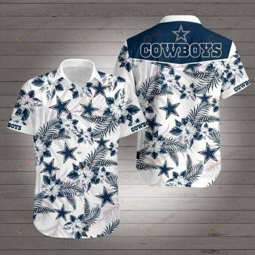 Dallas Cowboys Tropical Leave And Star Pattern ??3D Printed Hawaiian Shirt