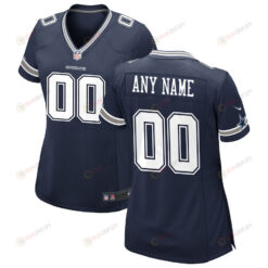 Dallas Cowboys Women's Custom 00 Game Jersey - Navy