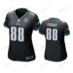 Dallas Goedert 88 Philadelphia Eagles Super Bowl LVII Black Game Jersey - Women