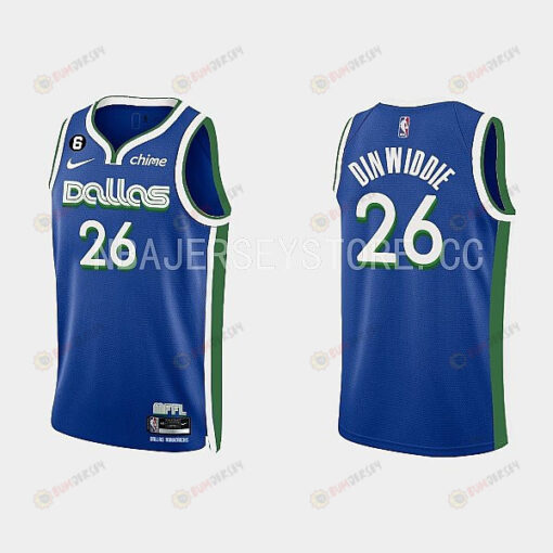 Dallas Mavericks 26 Spencer Dinwiddie 2022-23 City Edition Royal Men Jersey