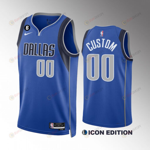 Dallas Mavericks Custom 00 Royal Icon Edition Jersey 2022-23 Swingman