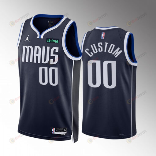 Dallas Mavericks Custom 2022-23 Statement Edition Navy 00 Jersey Swingman