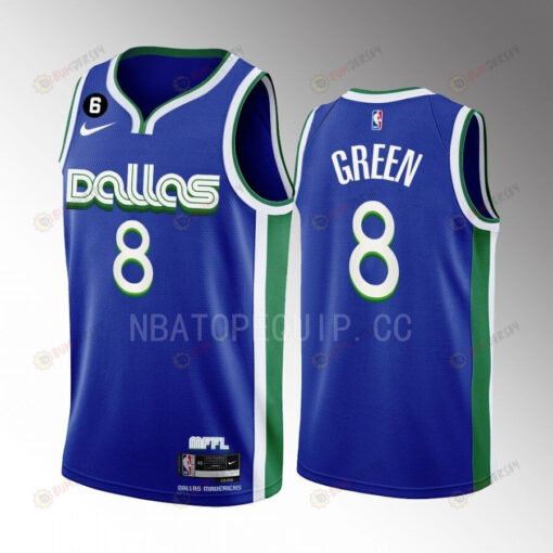 Dallas Mavericks Josh Green 8 2022-23 City Edition Blue Men Jersey Swingman