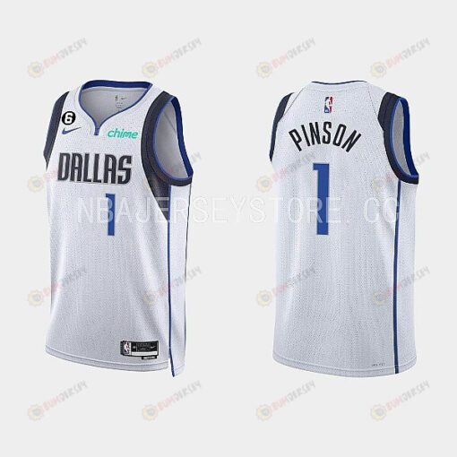 Dallas Mavericks Theo Pinson 1 2022-23 Association Edition White Men Jersey Swingman