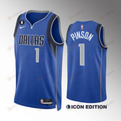 Dallas Mavericks Theo Pinson 1 Royal Icon Edition Jersey 2022-23 Swingman