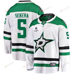 Dallas Stars Andrej Sekera 5 Away 2022 Stanley Cup Playoffs Breakaway Men Jersey - White