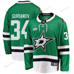 Dallas Stars Denis Gurianov 34 Home 2022 Stanley Cup Playoffs Breakaway Men Jersey - Green