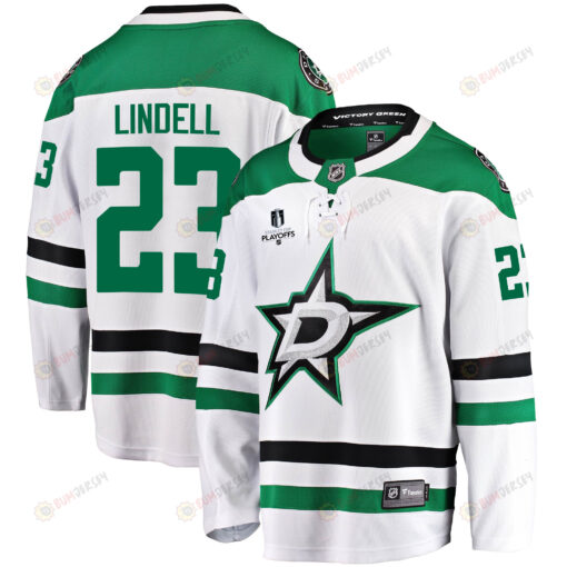 Dallas Stars Esa Lindell 23 Away 2022 Stanley Cup Playoffs Breakaway Men Jersey - White