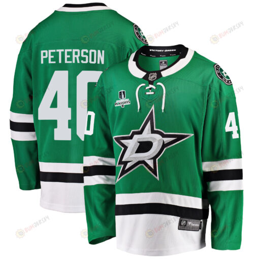 Dallas Stars Jacob Peterson 40 Home 2022 Stanley Cup Playoffs Breakaway Men Jersey - Green