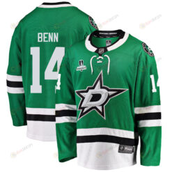 Dallas Stars Jamie Benn 14 Home 2022 Stanley Cup Playoffs Breakaway Men Jersey - Green