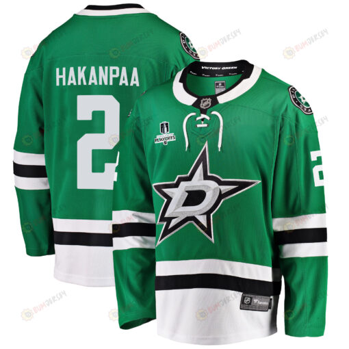 Dallas Stars Jani Hakanpaa 2 Home 2022 Stanley Cup Playoffs Breakaway Men Jersey - Green